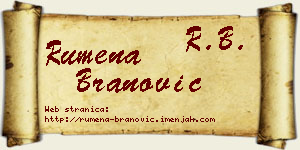 Rumena Branović vizit kartica